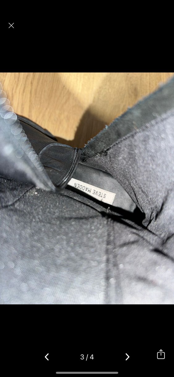 Steve madden Siyah Deri Platform Topuklu Kadın Çizme - Görsel 3