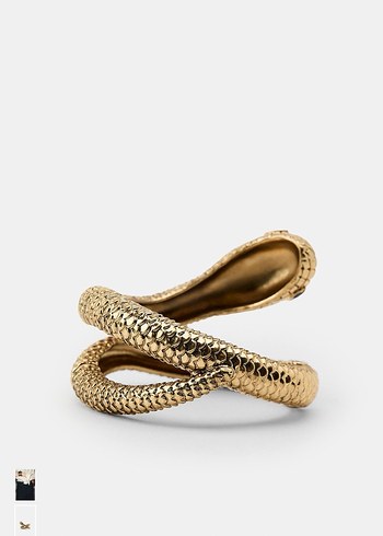 Zara Altın Renkli Yılan Desenli Zincir Detaylı Bilezik - Görsel 3