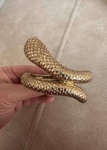 Zara Altın Renkli Yılan Desenli Zincir Detaylı Bilezik - Görsel 5