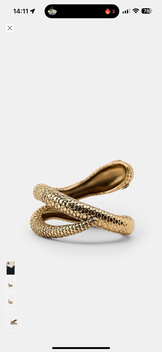 Zara Altın Renkli Yılan Desenli Zincir Detaylı Bilezik - Görsel 3