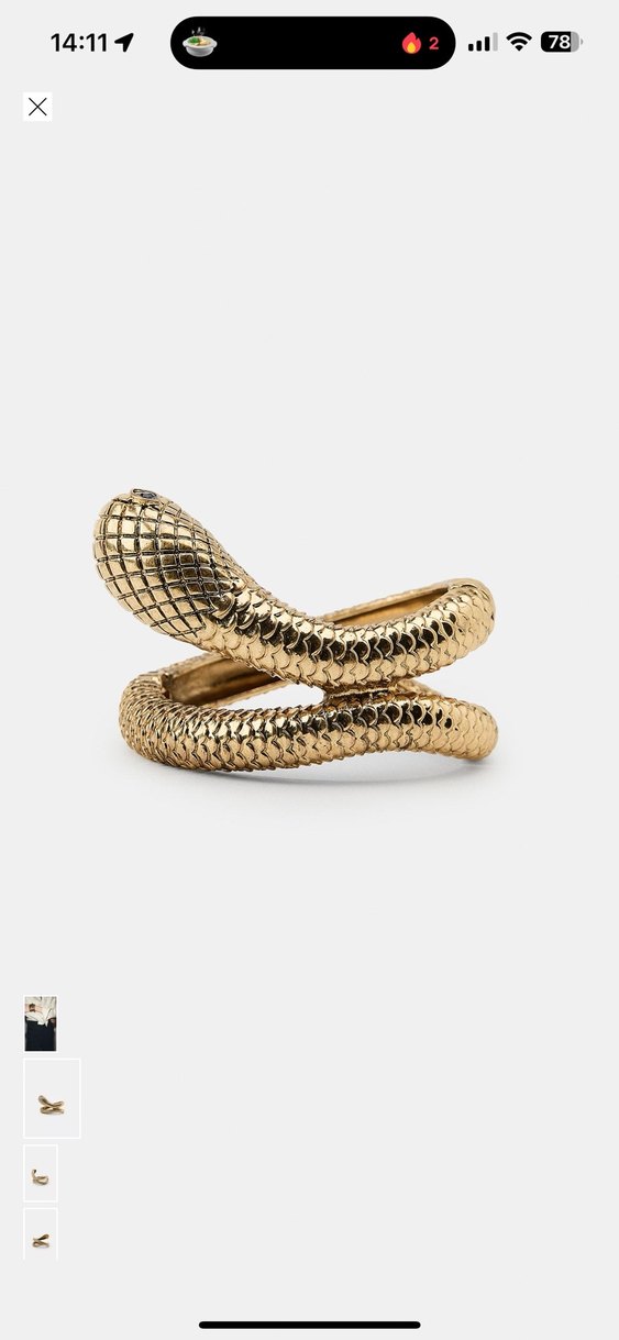 Zara Altın Renkli Yılan Desenli Zincir Detaylı Bilezik - Görsel 2