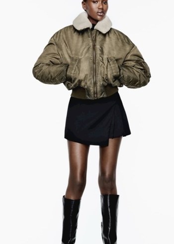 Zara Kürk Detaylı Kadın  mont - Görsel 5