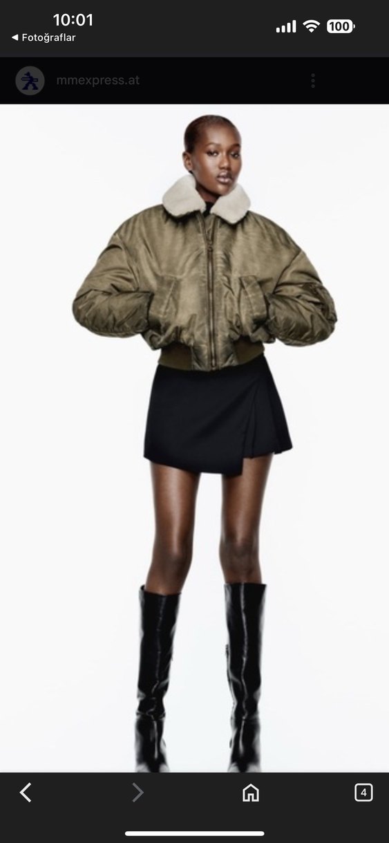 Zara Kürk Detaylı Kadın  mont - Görsel 5