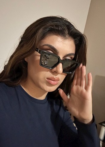 Siyah Parlak zegna Kadın Güneş Gözlüğü - Görsel 5