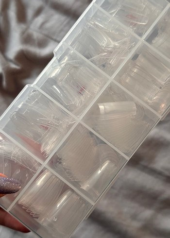 Saydam tırnak tipsBeyaz Sahte Tırnak Uçları Seti - Görsel 2