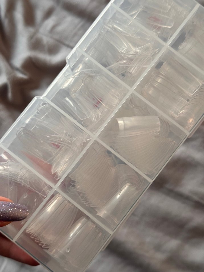 Saydam tırnak tipsBeyaz Sahte Tırnak Uçları Seti - Görsel 2