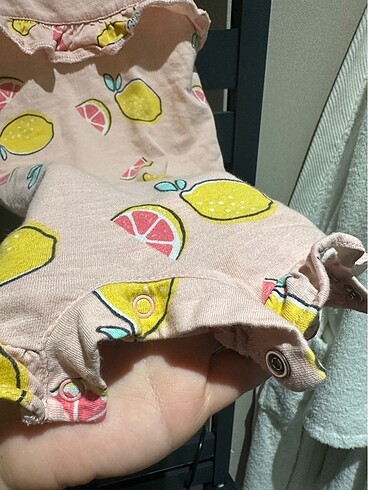 9 Ay Beden Limonlu şort salopet