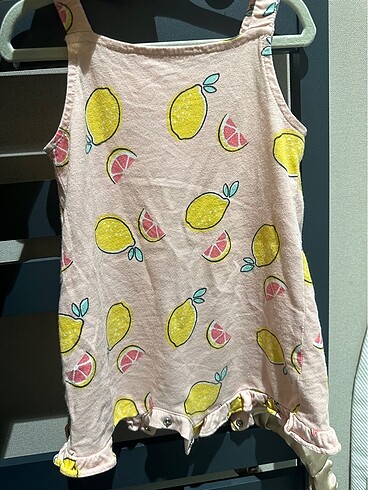 9 Ay Beden pembe Renk Limonlu şort salopet