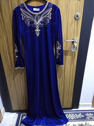 Diğer Mavi kadife elbise