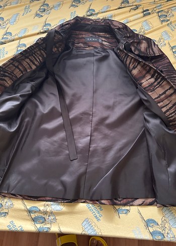 Kahverengi Zebra Desenli Kadın Kaban - Görsel 3