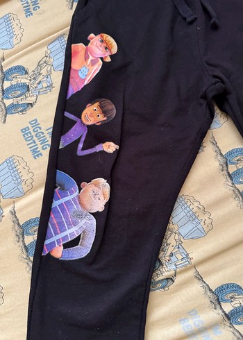 Erkek Siyah Baskılı Rahat Kesim Eşofman - Görsel 4