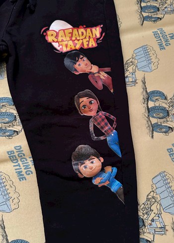 Erkek Siyah Baskılı Rahat Kesim Eşofman - Görsel 3