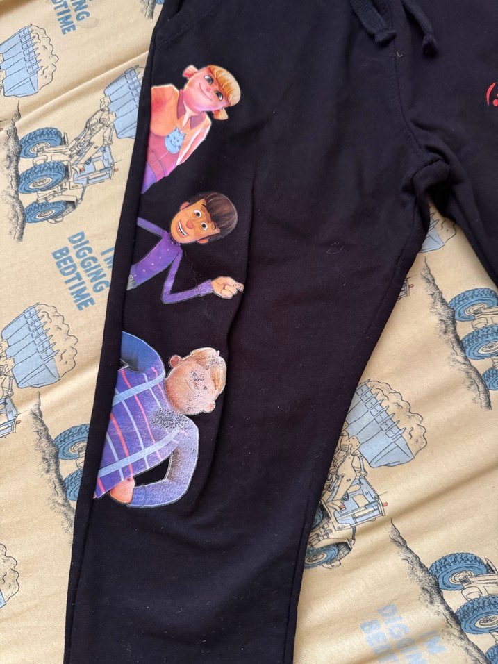 Erkek Siyah Baskılı Rahat Kesim Eşofman - Görsel 4