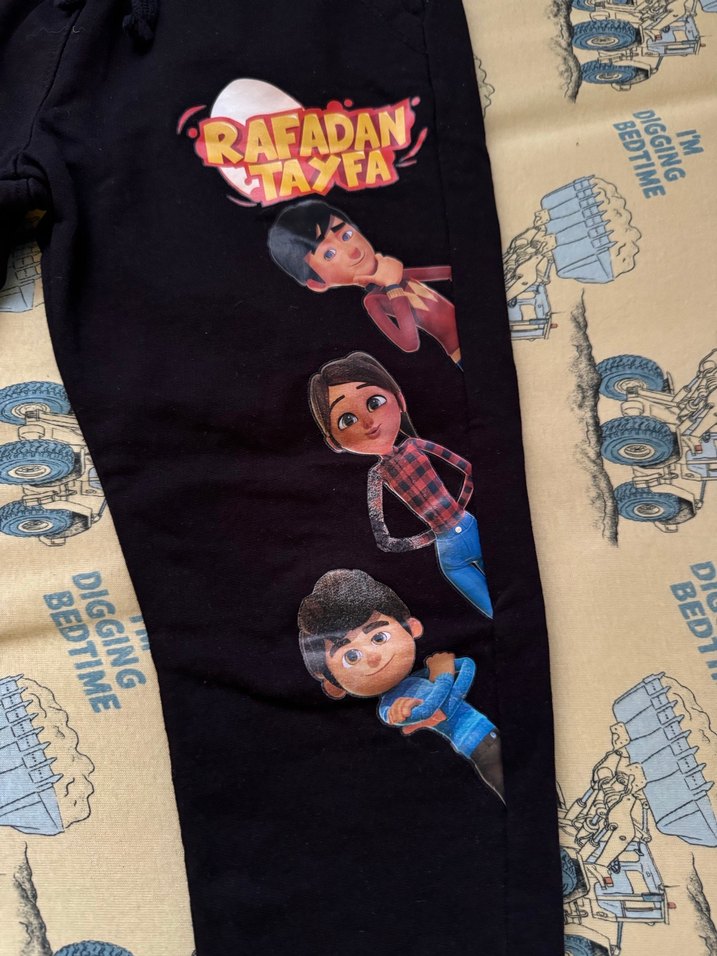 Erkek Siyah Baskılı Rahat Kesim Eşofman - Görsel 3