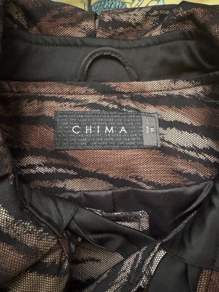 Kahverengi Zebra Desenli Kadın Midi Kaban - Görsel 2