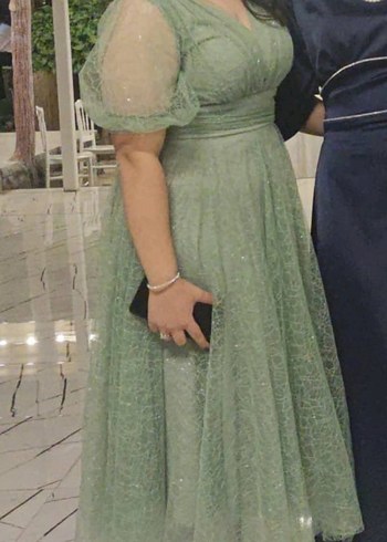 Vintage V Yakalı Uzun Kollu  su yeşili - Görsel 2