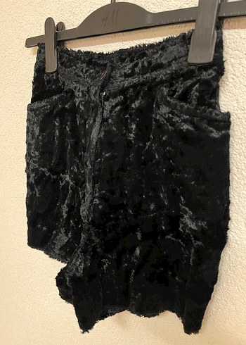 xs Beden siyah Renk Kadife Vintage Kışlık Şort XXS/XS 