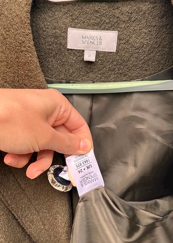 xxl Beden haki Renk Marks & Spancer Oversize yün Ceket/Blazer XXL
