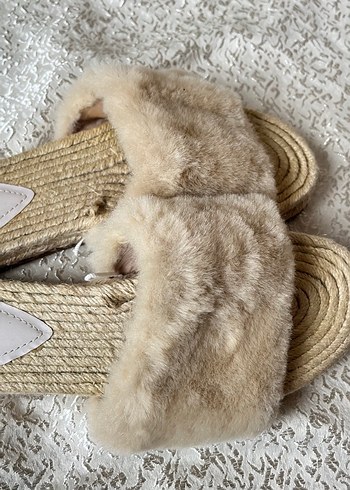 Bej Kürklü Bohem Kadın Terlik - Görsel 3