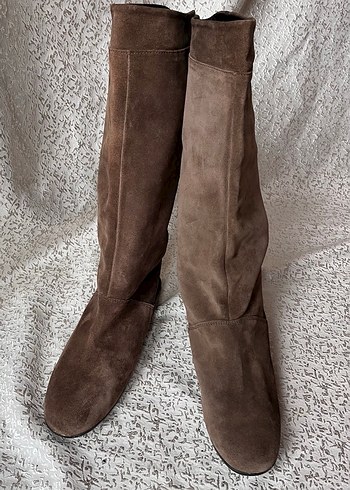 Kahverengi Süet Kadın Çizme - Görsel 7