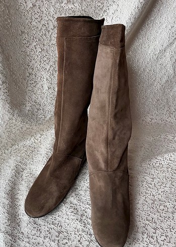 Kahverengi Süet Kadın Çizme - Görsel 6