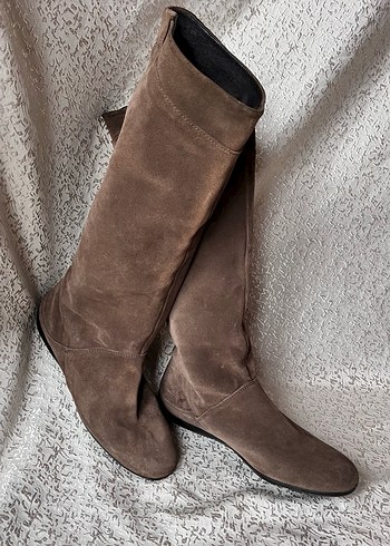 Kahverengi Süet Kadın Çizme - Görsel 3