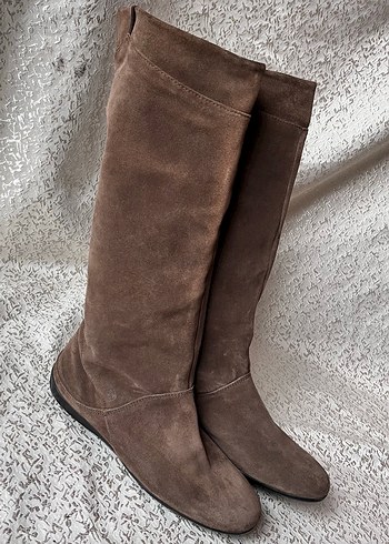 Kahverengi Süet Kadın Çizme - Görsel 2