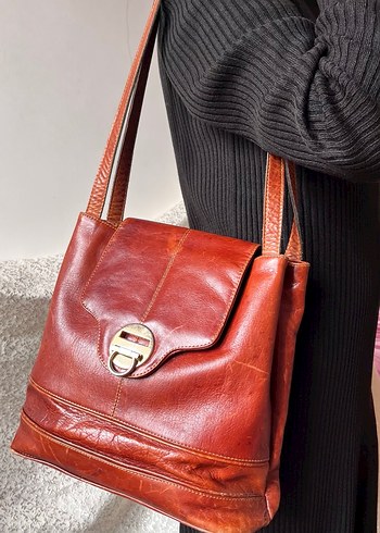 Hakiki Deri Vintage Kol Çantası - Görsel 10