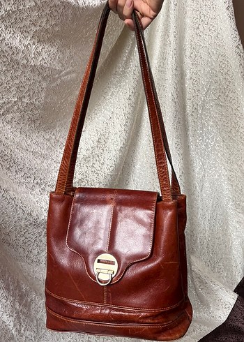 Hakiki Deri Vintage Kol Çantası - Görsel 9