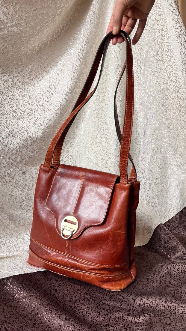 Hakiki Deri Vintage Kol Çantası  - Görsel 3