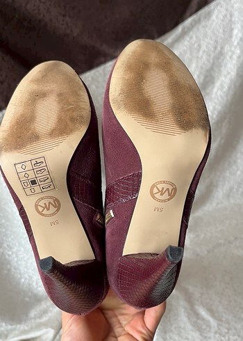 Bordo Süet Dizüstü İnce Topuklu Çizmeler - Görsel 8