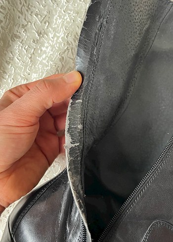 Siyah Deri Tokalı Dizüstü Stiletto Botlar - Görsel 10