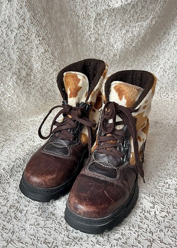 Kahverengi Kürklü Bohem Tarzı Kadın Bot - Görsel 2