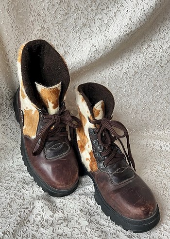 Kahverengi Kürklü Bohem Tarzı Kadın Bot - Görsel 5
