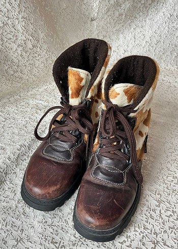 Kahverengi Kürklü Bohem Tarzı Kadın Bot - Görsel 6