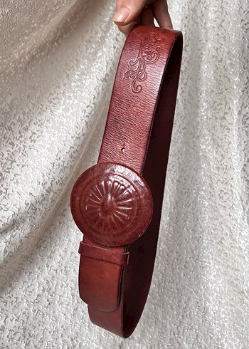 Yargıcı Koyu Kahverengi Deri Kadın Kemer - Görsel 2