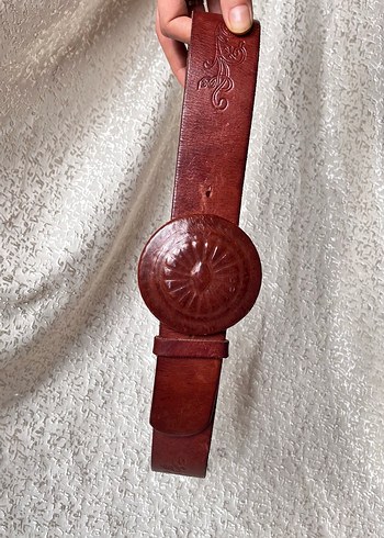 Yargıcı Koyu Kahverengi Deri Kadın Kemer - Görsel 6