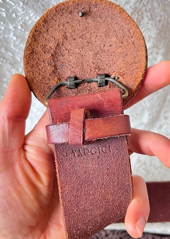 Yargıcı Koyu Kahverengi Deri Kadın Kemer - Görsel 10