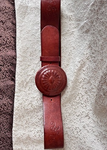 Yargıcı Koyu Kahverengi Deri Kadın Kemer - Görsel 4