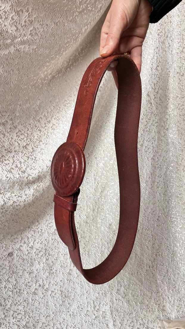 Yargıcı Koyu Kahverengi Deri Kadın Kemer - Görsel 5