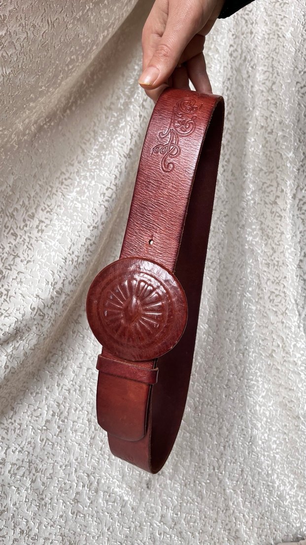 Yargıcı Koyu Kahverengi Deri Kadın Kemer - Görsel 2