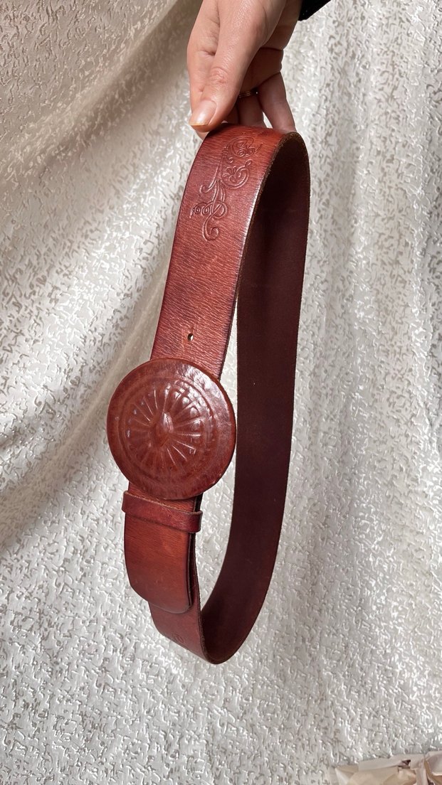 Yargıcı Koyu Kahverengi Deri Kadın Kemer - Görsel 3