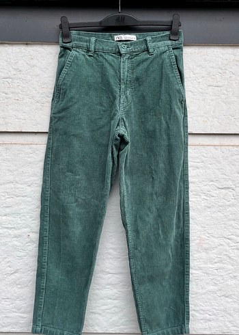 Erkek Yeşil Süet Düğmeli Pantolon - Görsel 2