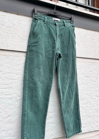 Erkek Yeşil Süet Düğmeli Pantolon - Görsel 3