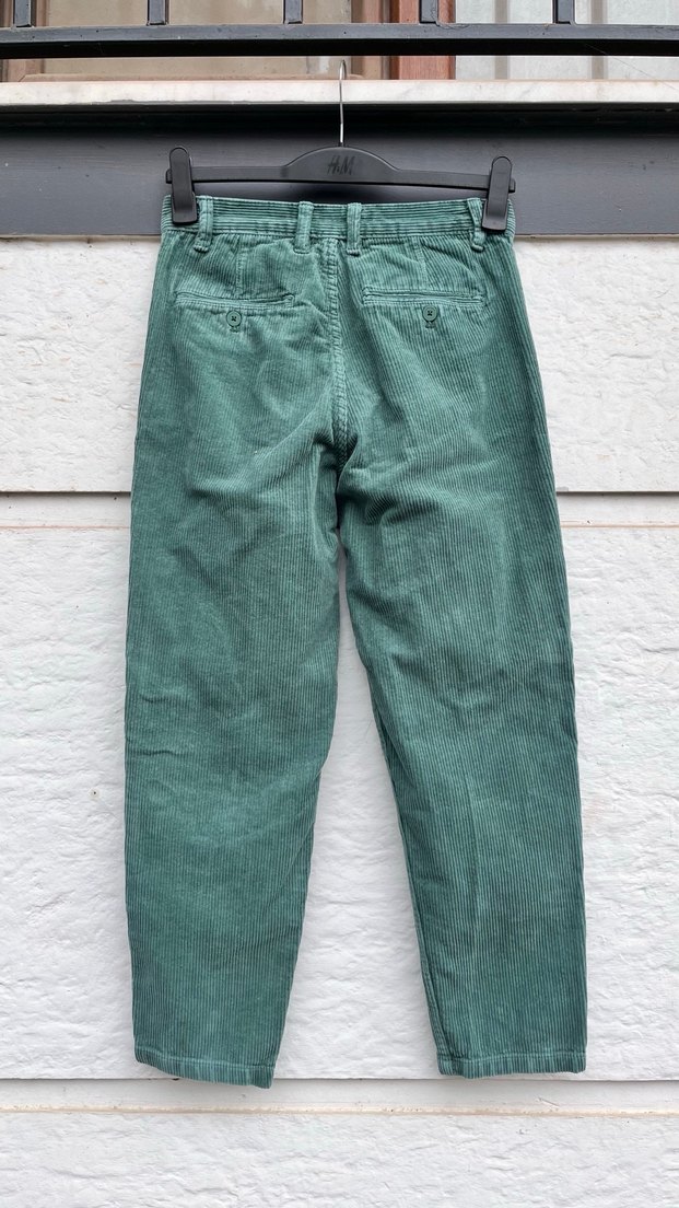 Erkek Yeşil Süet Düğmeli Pantolon - Görsel 5