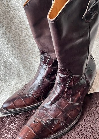 Erkek Kovboy Deri Çizme 43  - Görsel 3