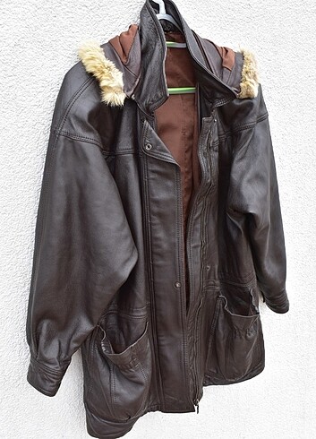 American Vintage Oversize Vintage Hakiki Deri Ceket