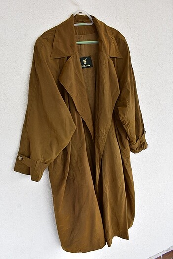52 Beden Haki Oversize Vintage Trençkot 52-60 ????