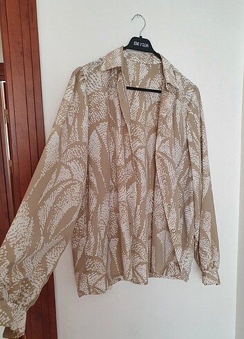 Şifon sütlü kahve vintage gömlek