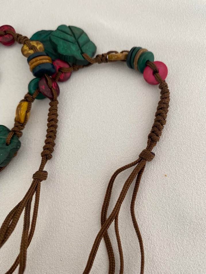 Bohem Yaprak Desenli Uzun Boncuklu Kadın Kolye - Görsel 4